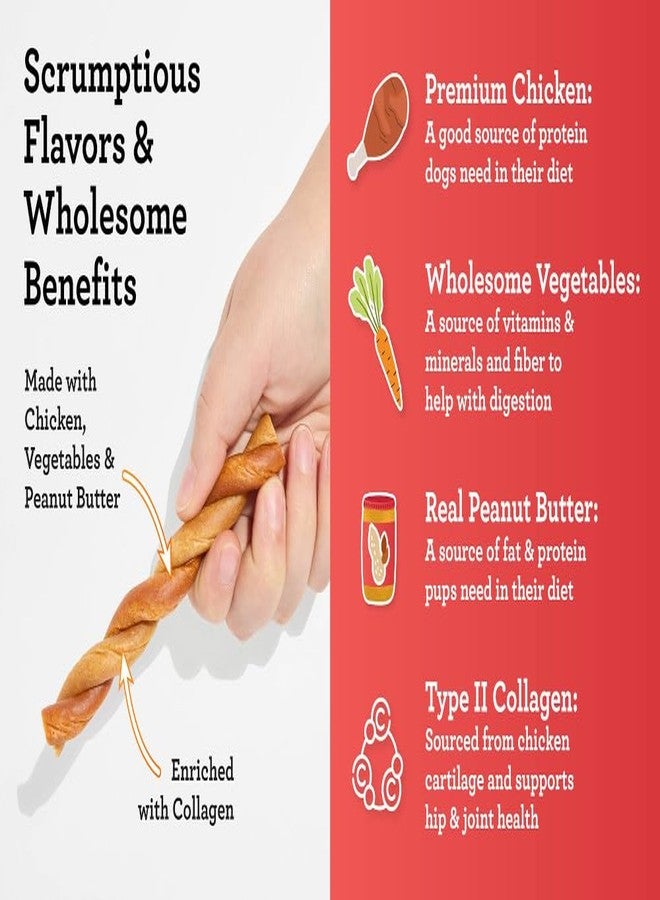 DreamBone CollaYUMS Twists Plus Collagen Chews for Dogs, 10 Count, Treat Your Dog to Rawhide-Free Chews Made with Chicken, Vegetables and Peanut Butter - Image 3